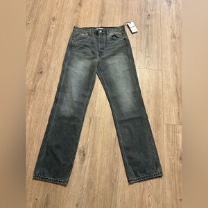 NWT RE/DONE 70’s Ultra High Rise Stove Pipe Vintage Ash Grey Jeans Size 28